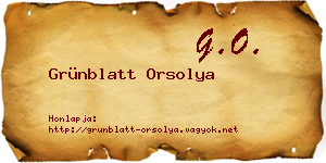 Grünblatt Orsolya névjegykártya
